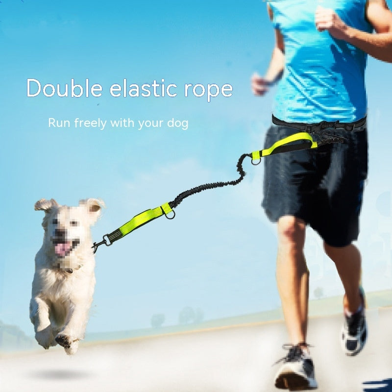 Hands-Free Dog Running Leash / Stretchable Bungee Waist Leash