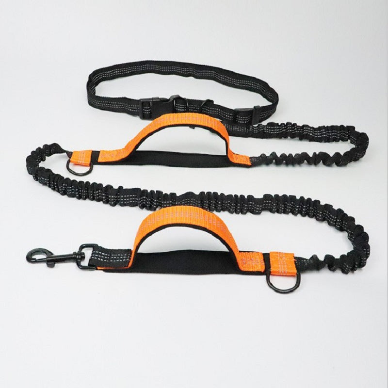 Hands-Free Dog Running Leash / Stretchable Bungee Waist Leash